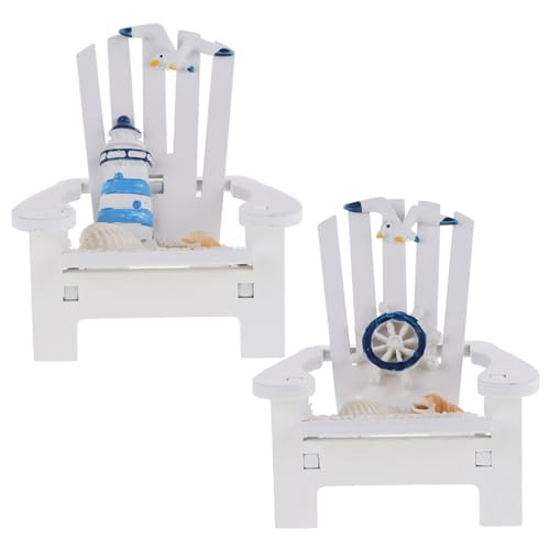 Garneck 2st Puppenhausmöbel Nautische Möbel Miniatur- Adirondack- Stuhl Dekorationen Am Meer Miniaturm?Bel Gnom Weihnachtsschmuck Weihnachtsgrüne Girlande Bonsai Niedlich Strand Hölzern von Garneck