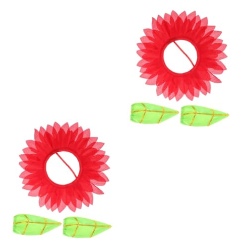 Garneck 2st Sonnenblumenkopfbedeckung Kidcore-Kleidung Dekor Blumenhut Cosplay-Sonnenblumen-Kopfbedeckung Tanzkostüm Lustige Hüte Für Party Die Blumen Kind Stirnband Seidentuch von Garneck