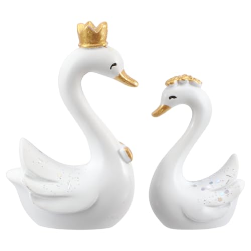 Garneck 2stücke Resin Schwäne Dekoration Hochzeit Deko Figur Diy Ornament Für Kuchen Und Auto von Garneck