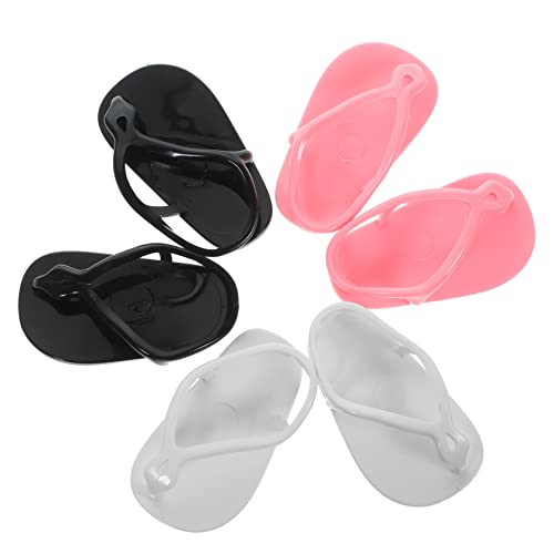Garneck 3 Paare Mini -Puppenfuß -Sandalen Mädchen kleine Schuhe selber Machen Hausschuhe-Zubehör Pantoffelspielzeug für Kinderspielzeug Mini- Plastik Zufällige Farbe von Garneck