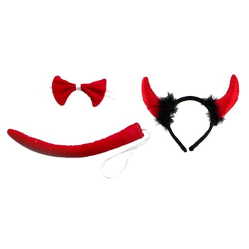 Garneck 3 Sätze Halloween Stirnband mit Tierohren und Roten Fellhörnern Cosplay Haarreifen für Karneval Mottoparty und Kostümfest Einheitsgröße für Erwachsene Garneck 3 Sätze Halloween Stirnband mit Tierohren und Roten Fellhörnern Cosplay Haarreifen für Karneval Mottoparty und Kostümfest Einheitsgröße für Erwachsene von Garneck