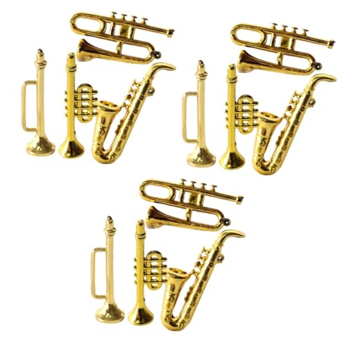 Garneck 3 Sätze Musical Instrumente Teilig Für Puppenhaus Saxophon Trompete Flügelhorn Bariton Dekorative DIY Miniaturinstrumente Für Nostalgische Szenen 4 Stück * 3 Garneck 3 Sätze Musical Instrumente Teilig Für Puppenhaus Saxophon Trompete Flügelhorn Bariton Dekorative DIY Miniaturinstrumente Für Nostalgische Szenen 4 Stück * 3 von Garneck
