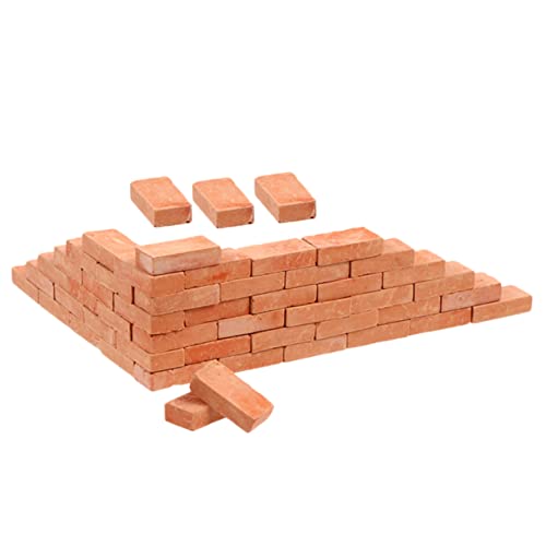 Garneck 3 Simulierter Ziegel Miniatur-ziegeldekor Miniatursteine ​​selber Machen Microlandscape Dekoration Sandtisch Ziegel Mini-gartenziegel Mikro-landschaftsziegel Rot Ton von Garneck