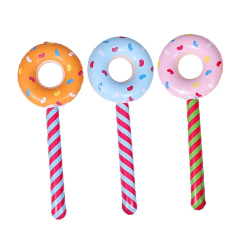 Garneck 3 Stück Aufblasbare Donut-lutscher Aus Pvc Für Kindergeburtstagsparty-dekorationen, Süßigkeiten-motto-partyzubehör, Aufblasbare Donut-lutscher von Garneck