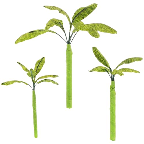 Garneck 3 Stück Bananenbaummodell Zuglandschaft Bananenstaude Simulation Bananenbaum Mini-Bananenbaum-Landschaftsmodell Bananenstauden für die Modelleisenbahn Plastik Green von Garneck