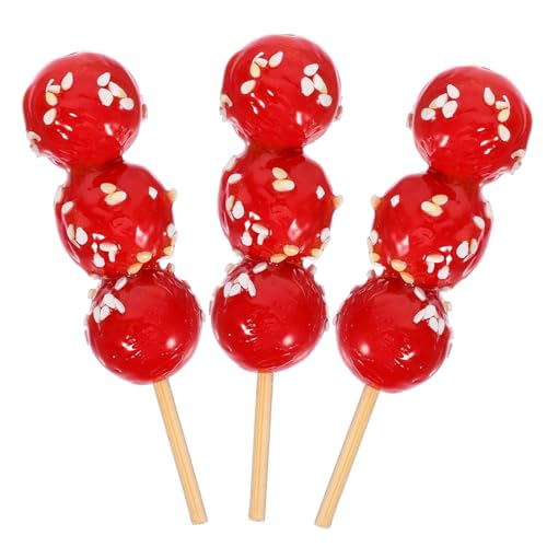 Garneck 3 Stück Bonbon-Modell Kandierte Haws-Requisiten Simulierte Kandierte Haws Puppenhauszubehör Winzige Kandierte Kerne Künstliche Kandierte Haws Fotografie-Requisiten Rot PVC von Garneck