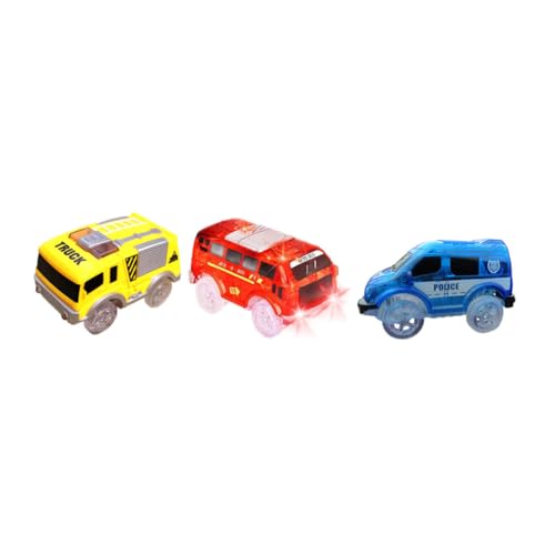 Garneck 3 Stück Elektroauto geschirrset puppenwagen lauflernwagen rennautos Elektrisches Rennauto für Mini-Rennwagen geführtes Schienenautospielzeug Plastik von Garneck