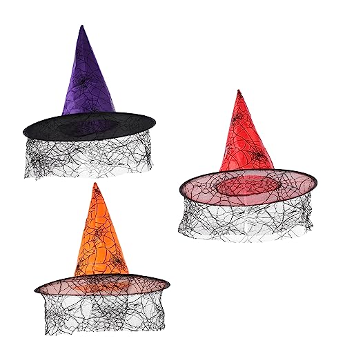 Garneck 3 Stück Hexenhüte mit Spitze für Halloween Kostüme Leichte Atmungsaktive Hüte für Cosplay Partys und Festlichkeiten Accessoires für Zauberhafte Verkleidung Garneck 3 Stück Hexenhüte mit Spitze für Halloween Kostüme Leichte Atmungsaktive Hüte für Cosplay Partys und Festlichkeiten Accessoires für Zauberhafte Verkleidung von Garneck