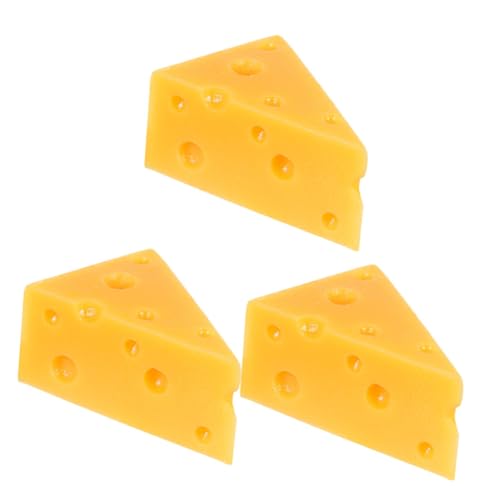 Garneck 3 Stück Käsemodell künstlicher Käse Essen gefälschte Lebensmittelmodelle Stellen Sie Sich vor, Essensspielzeug zu Sein Käse-Display-Modell Harz Orange von Garneck