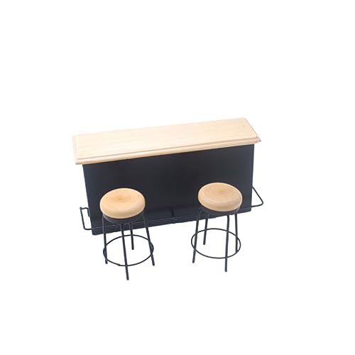 Garneck 3 Stück Kleiner Holzstuhl Minibar-Schreibtisch Minibar-theke Miniatur-bar-zubehör von Garneck
