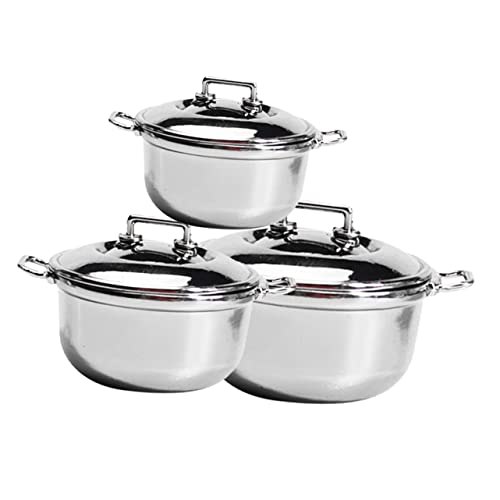 Garneck 3 Stück Mini Kochgeschirr für Teiliges Küchenzubehör mit Dekorativen Miniaturtöpfen für Kreatives und Lernspaß für Junge Puppenhäuser und Fantasievolles von Garneck