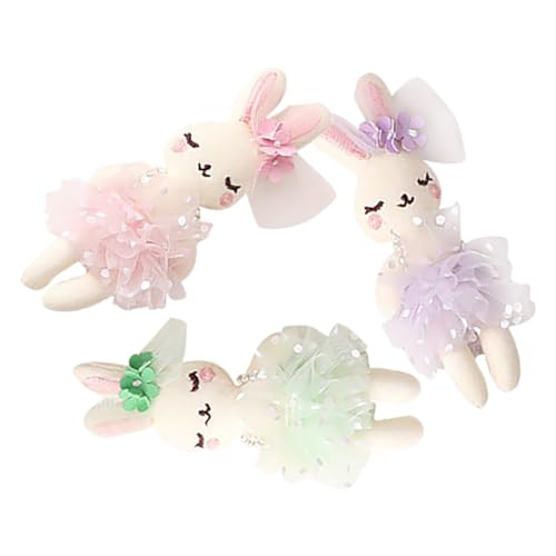 Garneck 3 Stück Mit Baumwolle Ausgestopfte Hasenpuppe Mini-plüschtiere, Großpackung Valentinstag-Puppe Plüschkaninchenpuppe DIY-Stirnband-Kaninchen-Ornament Figuren Polyester von Garneck