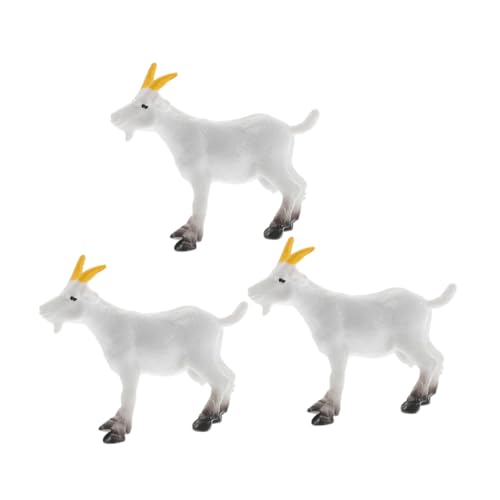 Garneck 3 Stück Modelle von Nutztieren Tiere lernspielzeug Tierfiguren für Schreiendes Ziegen-Schreibtischspielzeug Schafpflanzgefäß mit fünf Schafen PVC Weiß von Garneck