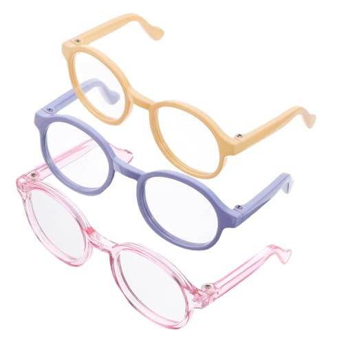 Garneck 3 Stück Puppenbrillen Neuheitsbrillen Mini Puppenbrillen Puppen Anziehbrillen Puppen Kleinbrillen Puppen Bastelbedarf Brillen Accessoire Puppen Anziehbrillen Kunststoff von Garneck