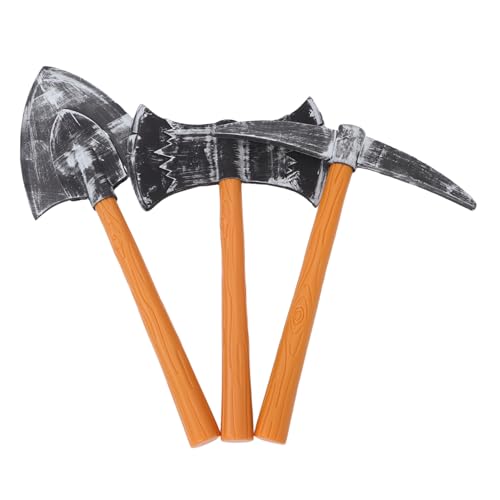 Garneck 3 Stück Realistische Pickaxe Schaufel Doppelseitige für Halloween Bühnenperformance und Geburtstagsfeiern Fantasie Party Requisiten von Garneck
