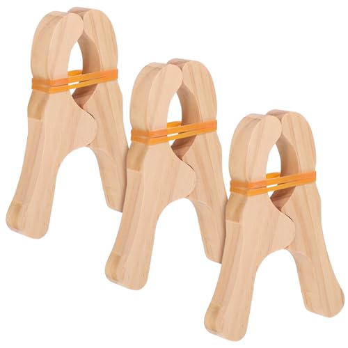 Garneck 3 Stück Spielholzklammern Strand Handtuch Bauen Das Gebäude Wäsche Mit Stifte Für Hängend Clip Holzbearbeitungsklammern Hölzern Beige von Garneck