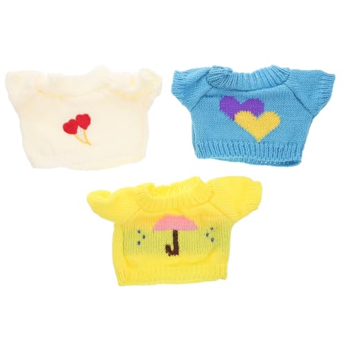 Garneck 3 Stück Spielzeugzubehör wiederverwendbarer Puppenpullover Stofftierkleidung kompakte Puppenkleidung kompaktes Puppenbärenkostüm Plüschtier verkleiden Garn von Garneck