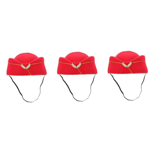 Garneck 3 Stück Stewardess Hut Damen Uniformmütze Roter Hut für Kostüm Party Cosplay Elegant Stilvoll Langlebig Einfach zu Tragen Garneck 3 Stück Stewardess Hut Damen Uniformmütze Roter Hut für Kostüm Party Cosplay Elegant Stilvoll Langlebig Einfach zu Tragen von Garneck
