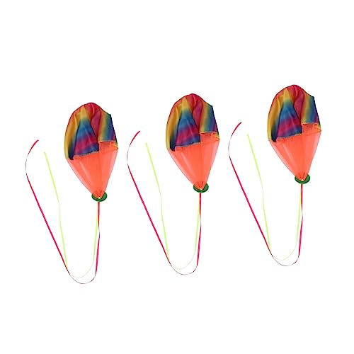 Garneck 3 Stück Teiliges Handwurf Mini Fallschirmspielzeug für Outdoor Parachute für Jungen und für Partys und Freizeitaktivitäten von Garneck