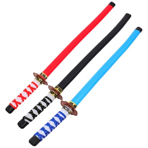 Garneck 3 Stück Teiliges Japanisches Samuraischwert Spielzeugset für Leichtes Cosplay Katana in Rot Blau Schwarz als Geburtstags Mitgebsel und Partyspaß Garneck 3 Stück Teiliges Japanisches Samuraischwert Spielzeugset für Leichtes Cosplay Katana in Rot Blau Schwarz als Geburtstags Mitgebsel und Partyspaß von Garneck