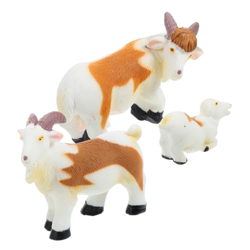 Garneck 3 Stück Teiliges Mini Ziegenfiguren Set aus Robustem Resin Detailreiche Farmtier Dekoration für Büro und Tisch Kompakte Miniatur Schaf Figuren für Kreative von Garneck