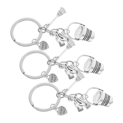Garneck 3 Stück Teiliges Thank You Charm Schlüsselanhänger Kreativer Schlüsselanhänger für Reinigungskräfte mit Besen Eimer und Handschuh Stilvolles und Tragbares zur Garneck 3 Stück Teiliges Thank You Charm Schlüsselanhänger Kreativer Schlüsselanhänger für Reinigungskräfte mit Besen Eimer und Handschuh Stilvolles und Tragbares zur von Garneck