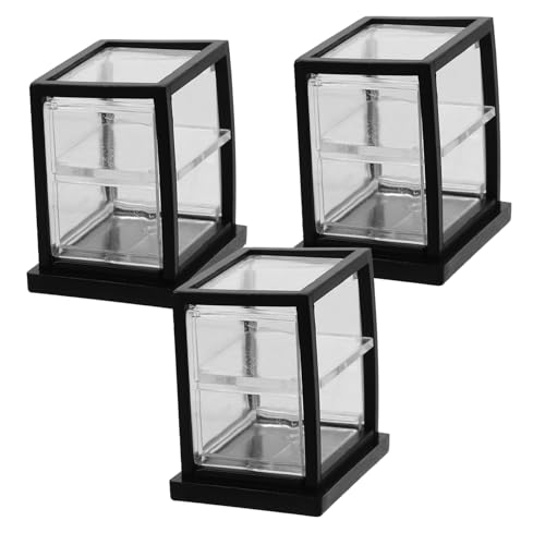 Garneck 3 Stück Transparente Vitrine Dekorationen Miniatur Echt Für Puppen Winzige Kleine Süße Vitrine Vitrine Mini Ladenschrank Mini Hauszubehör Mini Dessertschrank Abs von Garneck