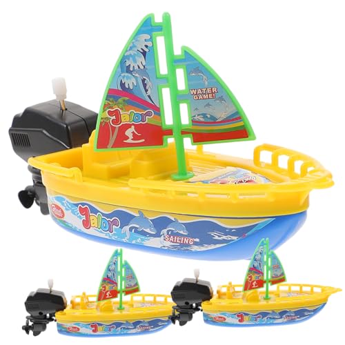 Garneck 3 Stück Uhrwerk Boot Badespielzeug Für Babys Für Kleinkinder Kinderpool Aufzieh Duschspielzeug Boot Spielzeugschiff Spielzeugboote Badespielzeug Boote Pool von Garneck