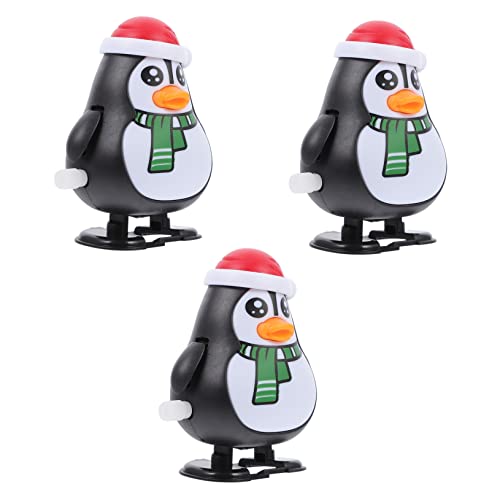 Garneck 3 Stück Weihnachts Aufziehspielzeug Lustige Pinguine mit Weihnachtsmütze Sicheres und Langlebiges für Kinderpartys und Dekorationen von Garneck