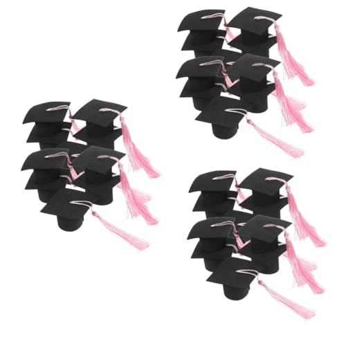 Garneck 3 Stück dekorative Cupcakes schmücken abschlussfeier graduation cap Abschlusstorte Ornament Mini-Abschlusskappen zum Basteln Grad Cap Cupcake Topper Grad-Mütze-Kuchen-Ornament von Garneck