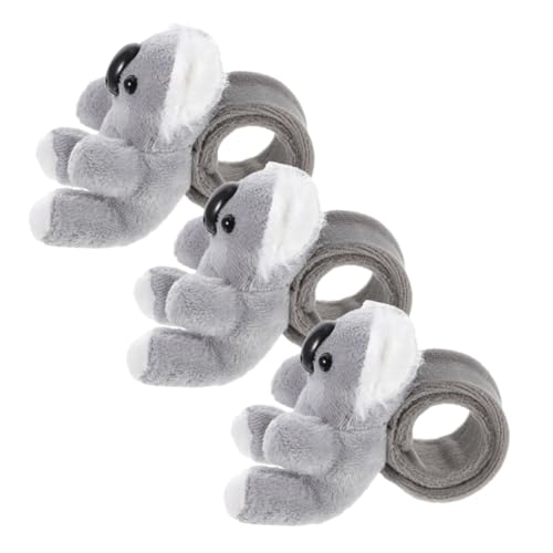 Garneck 3 Stücke Slap-Armband für Geburtstagsgeschenk thematische Gastgeschenke Stofftier-Armband PP Baumwolle Light Grey von Garneck