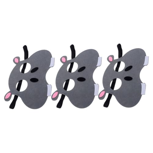 Garneck 3 Teiliges Tiermasken Set Aus Filztieren Halloween Tiermasken Partymasken Für Tierparty Tiergesichtsmasken Mit Tiermotiven Nilpferdmasken von Garneck