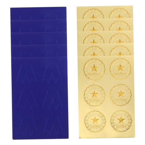 Garneck 30 Sets Zertifikatsabzeichen Zubehör Goldene Aufkleber Auszeichnungsaufkleber Abschlussaufkleber Umschlagsiegel Aufkleber Geprägte Exzellenz Aufkleber Siegelaufkleber von Garneck