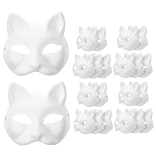 Garneck DIY Katzenmasken Weiße Unbemalte Papiermasken Für Und Erwachsene Ideal Für Karneval Maskerade Halloween Und Cosplay Bastelmasken Mit Elastischem Band Garneck DIY Katzenmasken Weiße Unbemalte Papiermasken Für Und Erwachsene Ideal Für Karneval Maskerade Halloween Und Cosplay Bastelmasken Mit Elastischem Band von Garneck