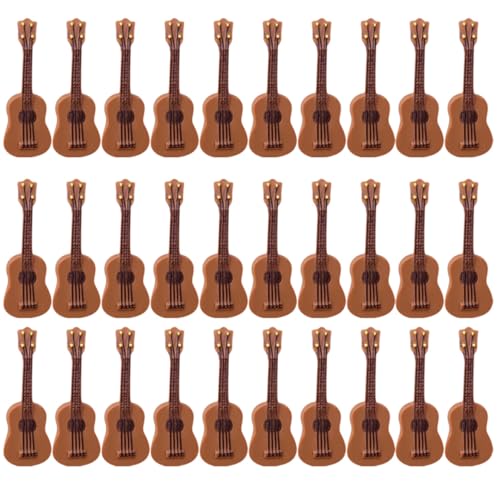 Garneck 30 Stück Teiliges Miniatur Gitarrenmodell aus Langlebigem Resin Realistische Mini Gitarren Dekoration für Puppenhaus Büro und Zuhause Detailgetreues Mini Musikinstrument ohne von Garneck
