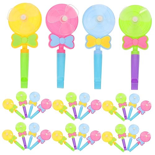 Garneck 30 Stück Whistle im Lollipop Windrad Design Bunte Pfeifen für Partys Spiele und Feste Praktische und Kreative Mitgebsel für Jungen und Mädchen Zufällige Farbe von Garneck
