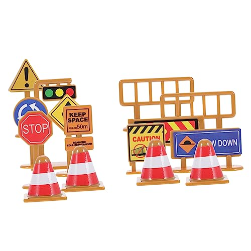 Garneck 30Stücke Teiliges Mini Verkehrszeichen für Lehrreiche Verkehrssicherheitsspielzeuge mit Aufklebern für Geburtstags und Feiertagsgeschenke Robuste und Langlebige von Garneck
