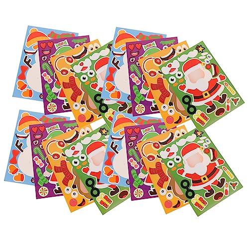 Garneck 32 Blatt Puzzle-Aufkleber für Schneemann-Festival-Abziehbilder schneemann DIY Aufkleber Weihnachtsspielzeug für Elch Aufkleber dekorative Aufkleber von Garneck