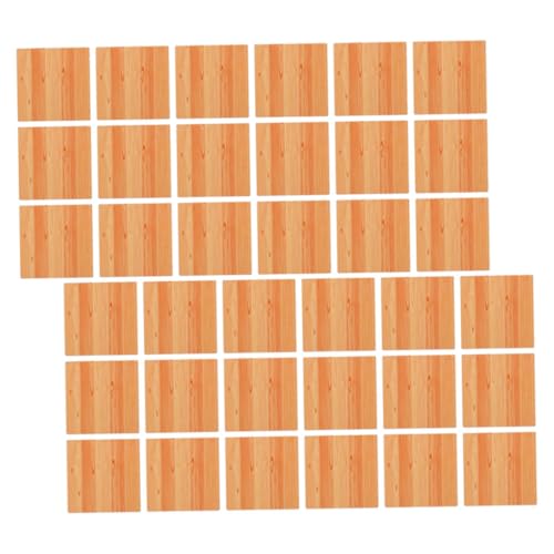 Garneck 36 Blatt Boden im Puppenhaus Puppenhausboden Miniatur-Puppenhaus-Bodenbelag Puppenhauszubehör und Möbel Puppenhaus-Fliesenboden Puppenhaus -Badezimmerzubehör Holz Light Brown von Garneck