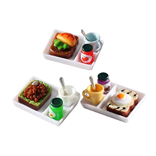 Garneck 3Sätze Lebensmittel Modell Teiliges Zubehör Für Puppenhaus Realistische Toast Gemüse Burger Und Matcha Brot Kreatives Rollenspiel von Garneck