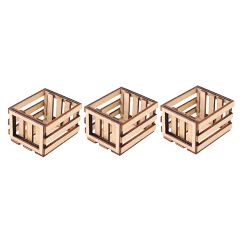Garneck 3stücke Miniatur-aufbewahrungskörbe Für Puppenhaus Dekorative Miniaturkörbe Für Deko Und Spielzeug Hochwertige Holzkiste Für Kreative Bastelprojekte Und Puppenhaus Zubehör von Garneck