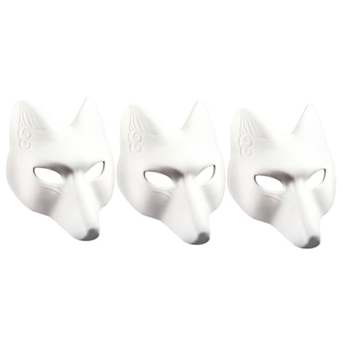 Garneck 3Stücke Leere Masken für Cosplay und Karneval Unbemalt aus PU Material mit Elastischem Band für DIY Projekte und Kreative Gestaltung für Partys und Veranstaltungen von Garneck
