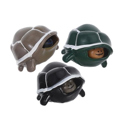 Garneck 3Stücke Teiliges Stressabbau Spielzeugset Schildkrötenfiguren Quetschspielzeug für Erwachsene zum Entspannen für Kreative Aktivitäten Bemaltem Design von Garneck