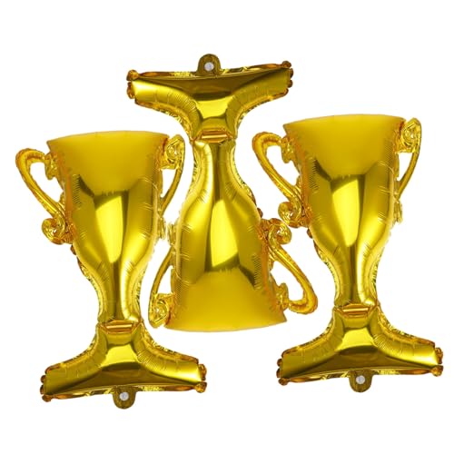 Garneck 3Stücke Trophäen Ballon Aus Aluminiumfolie Goldene Abschluss Und Sportparty Dekoration Folienballons Für Feiern Und Spiele von Garneck