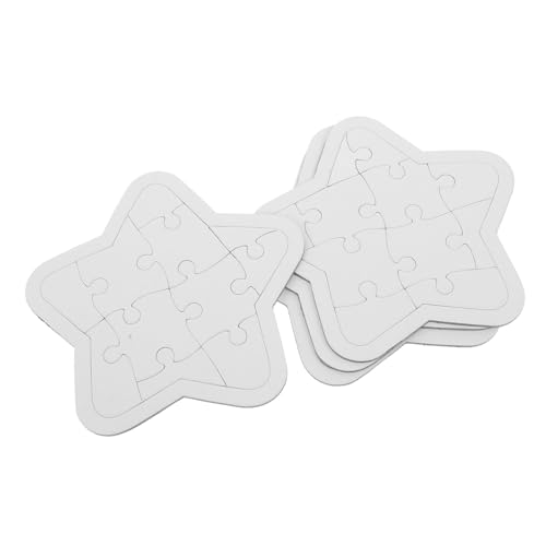 Garneck 4 Blätter Ausmalen Und Einfügen DIY-rätsel Leere Rätsel Zum Zeichnen Leere Puzzles Selber Machen DIY-rohlinge-Produkte Leeres Puzzle Zeichnen Zubehör Basteln Papier von Garneck