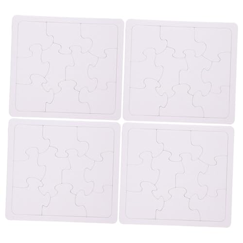 Garneck 4 Blätter ausmalen und einfügen Leere Puzzles basteln Leere Rätsel Leere Puzzleteile Kreatives Malpuzzle DIY -Handwerk Zeichnen von Puzzle-Handwerk DIY-Rätsel Papier Weiß von Garneck
