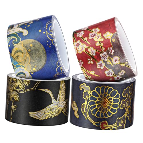 Garneck Washi-Klebeband Im Retro-landschafts-Stil 4 Rollen Set Für Scrapbooking Karten Schreibwaren Dekoration von Garneck