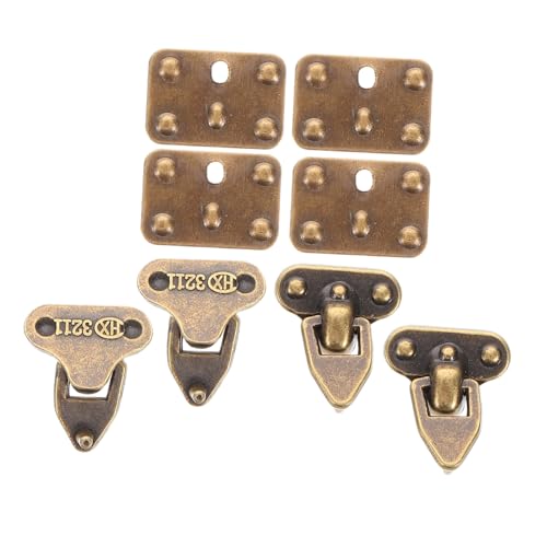 Garneck 4 Sätze Gepäck Hardware Spielzeugkoffer Für Mädchen Minikoffer Für Puppen Koffer Puppenhaus Taschenverschlüsse Mini-schmuck-aufbewahrungsbox Gepäck Dark Brown Metall von Garneck