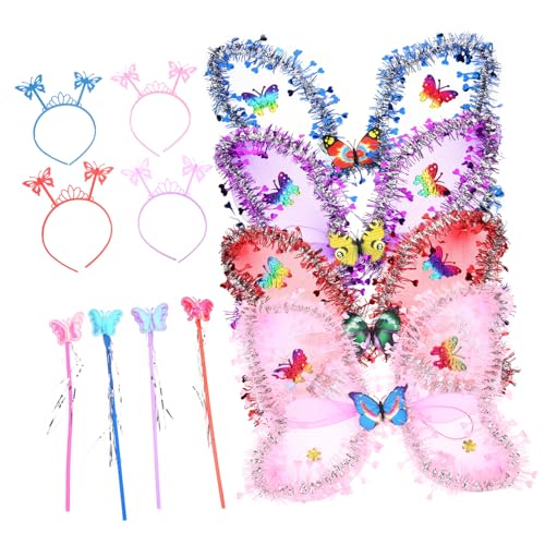 Garneck 4 Sätze Teiliges Schmetterlingsflügel für Mädchen Bunte Flügel Cosplay Kostüm mit Flügeln in Rot Leichtes Langlebiges Material für Kostümpartys und Bühnenauftritte Garneck 4 Sätze Teiliges Schmetterlingsflügel für Mädchen Bunte Flügel Cosplay Kostüm mit Flügeln in Rot Leichtes Langlebiges Material für Kostümpartys und Bühnenauftritte von Garneck