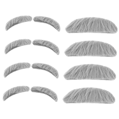 Garneck 4 Sets Graue Schnurrbärte Und Augenbrauen Zum Ankleben – Lustiges Kostümzubehör Für Erwachsene - Ideal Für Halloween Und Verkleidungen - Perfekter Fake Bart Für Spaß Und Kreative Garneck 4 Sets Graue Schnurrbärte Und Augenbrauen Zum Ankleben – Lustiges Kostümzubehör Für Erwachsene - Ideal Für Halloween Und Verkleidungen - Perfekter Fake Bart Für Spaß Und Kreative von Garneck